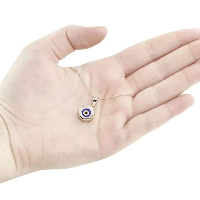 Seramik Nazar Boncuklu Altın Kolye