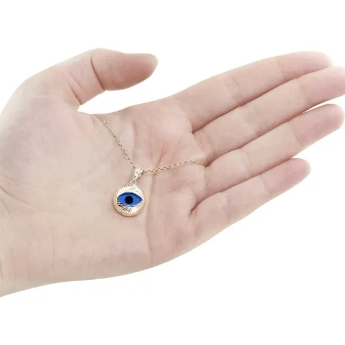 Etrafı İşlemeli Göz Kolye