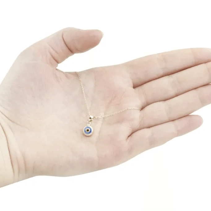 Turkuaz Nazar Boncuklu Altın Kolye