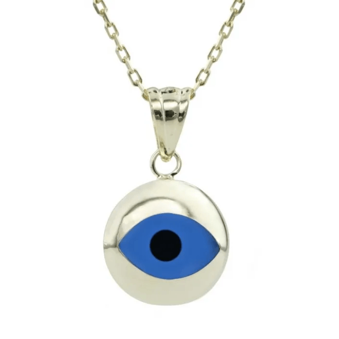 Klasik Göz Motifli Altın Kolye