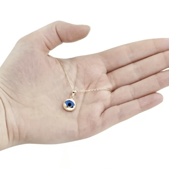 Klasik Göz Motifli Altın Kolye