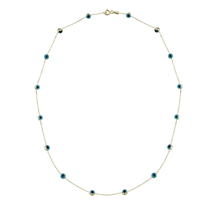 14 Ayar Göz Boncuklu Altın Kolye