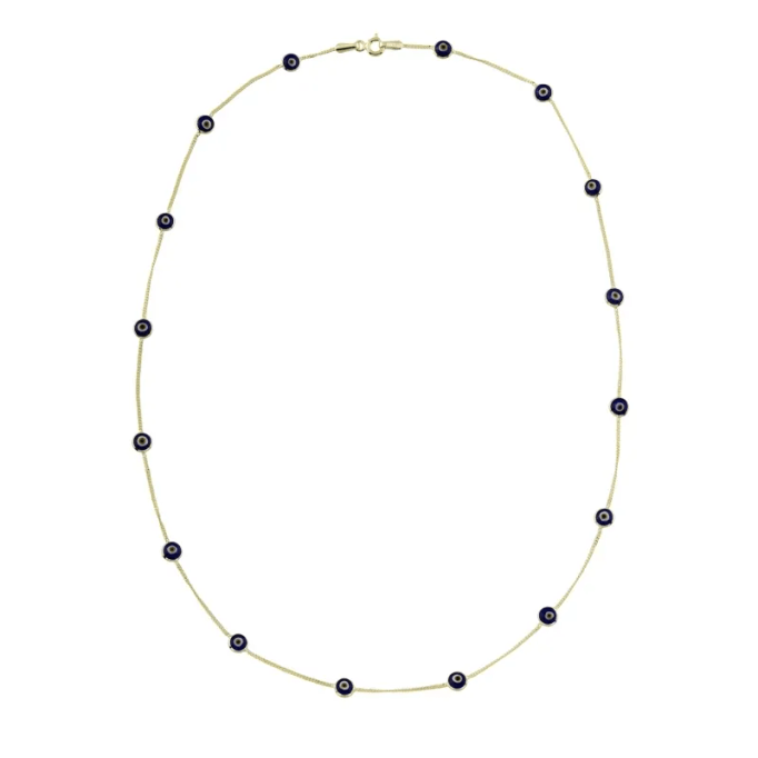 Tek Sıra Boncuklu Altın Kolye