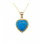 Firuze Kalp Taş Altın Kolye