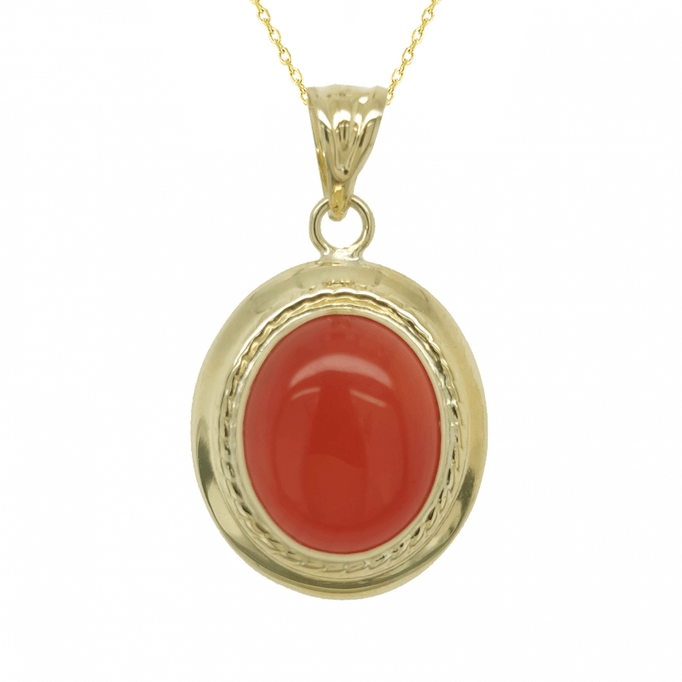 Akik Taş Örgü Motifli Kolye