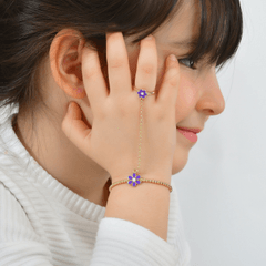 Mor Papatya Şahmeran Bileklik