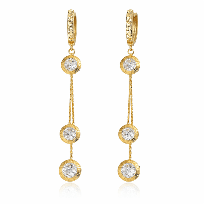 Tektaş Sallantılı Altın Küpe