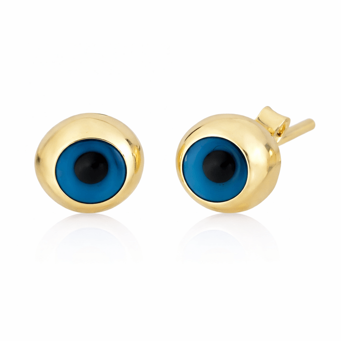 Göz Boncuklu 14 Ayar Altın Küpe