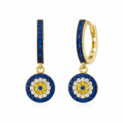 Nazar Boncuklu Sallantılı Küpe