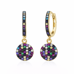 Renkli Boncuklu Altın Küpe