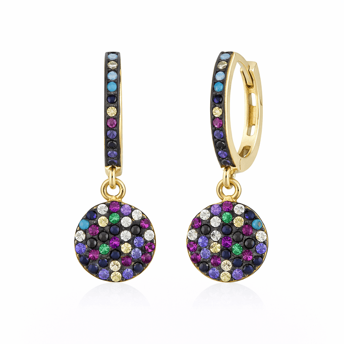 Renkli Boncuklu Altın Küpe