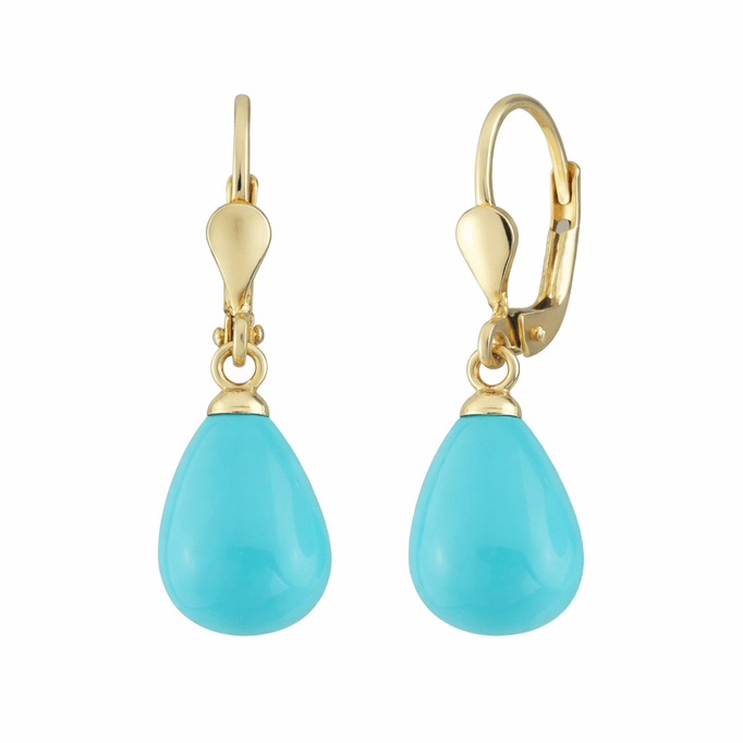 İnci Küpe Damla Turkuaz