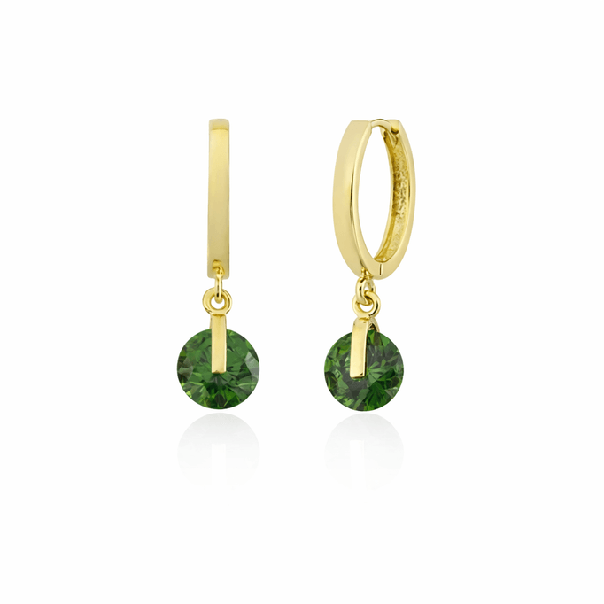 Renkli Taşlı Küpe Yeşil