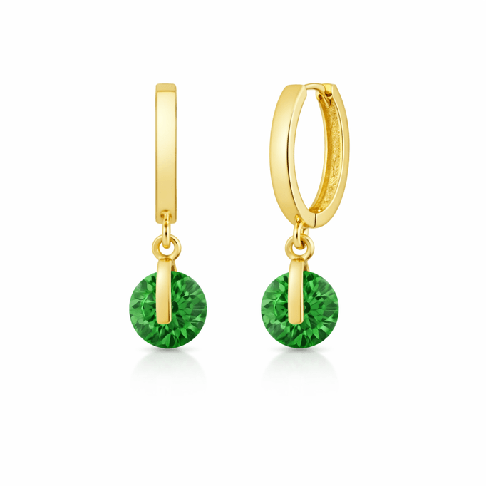 Renkli Taşlı Küpe Yeşil Taş