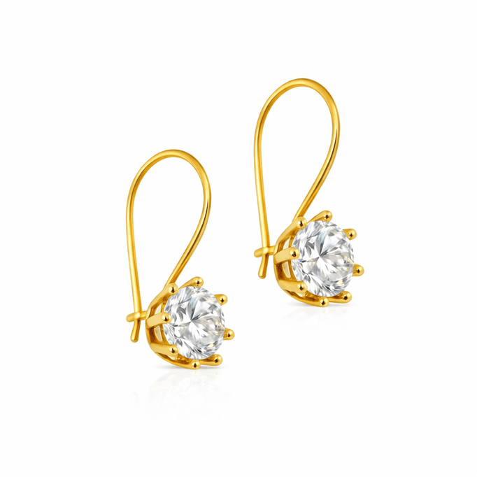 8 Tırnaklı Tek Taş Küpe