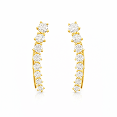 Sıra Taşlı Altın Küpe 14k