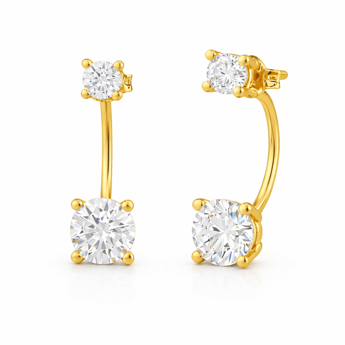 Tektaş Arkadan Kapatmalı Küpe 14k