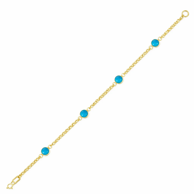 Mavi Taşlı Altın Bileklik