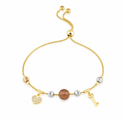 Doğal Taş Şans Bilekliği Anahtar Kalp