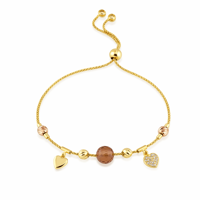 Doğal Taş Şans Bilekliği Kalp Nar