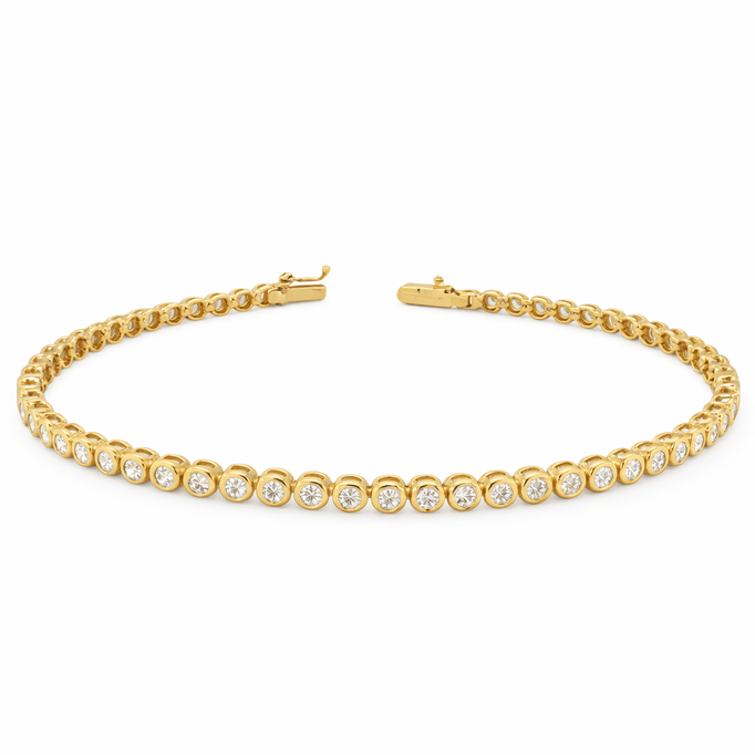 Su Yolu Damla Taşlı Bileklik Yuvarlak Taşlı Swarovski