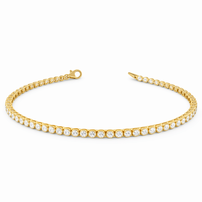 Su Yolu Altın Bileklik Yuvarlak Taşlı