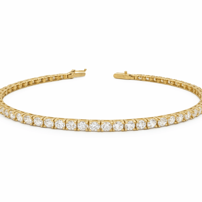 Su Yolu Altın Bileklik Yuvarlak Swarovski