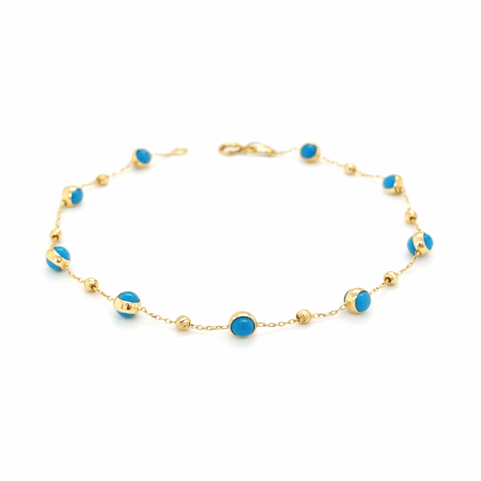 Firuze Dorikalı Altın Bileklik