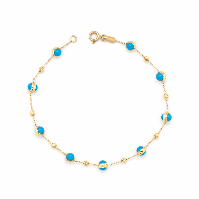 Firuze Dorikalı Altın Bileklik