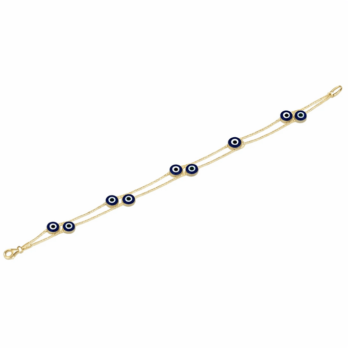 İki Zincirli Taşlı Altın Bileklik