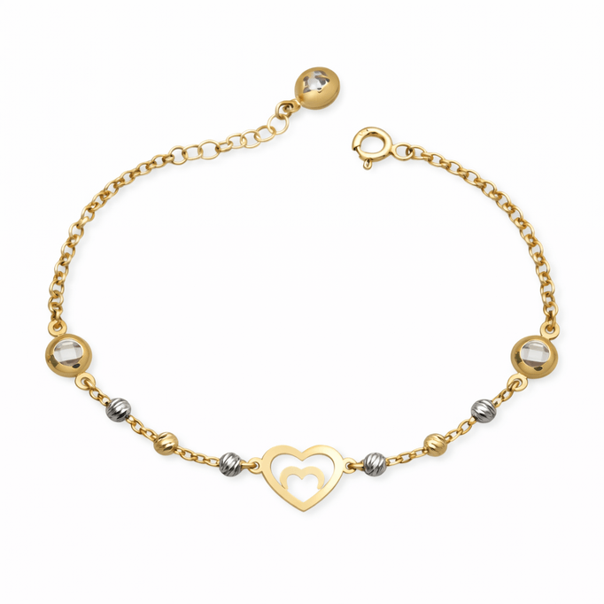 Altın Bileklik Altın Toplu Kalp