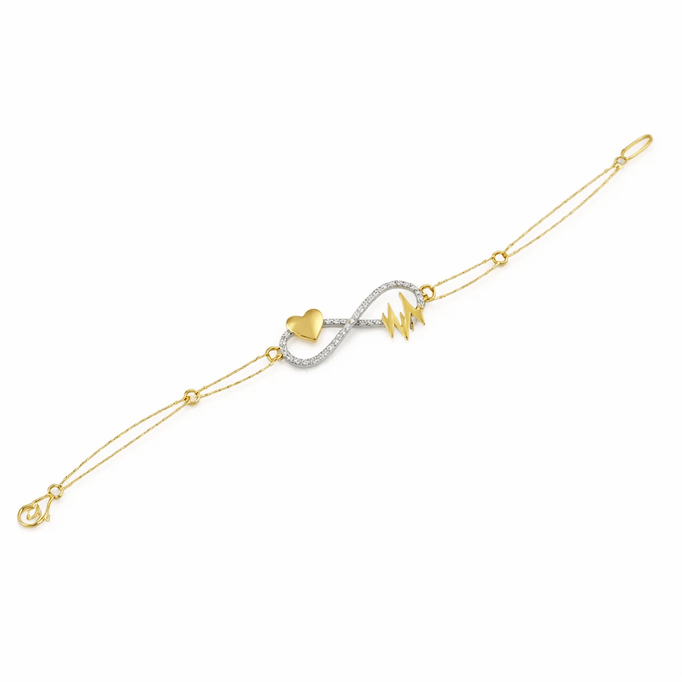 Kalpl Atışı Sonsuzluk Altın Bileklik