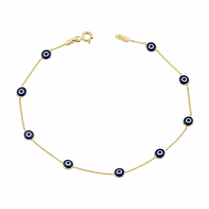 Altın Mavi Göz Bileklik