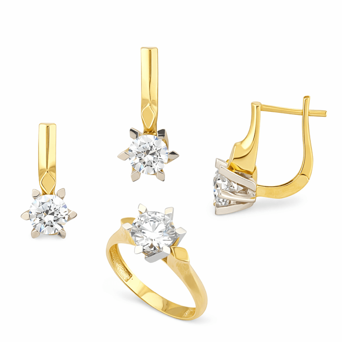 Swarovski Taşlı Tektaş Takım