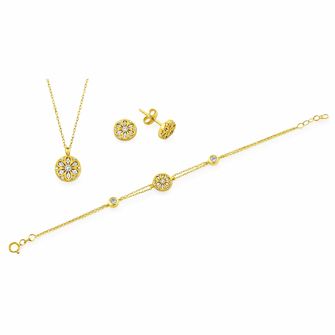 Papatya 3'lü Mini Altın Takım