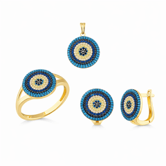 Nazar Boncuklu Altın Set