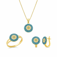 Nazar Boncuklu Altın Takım