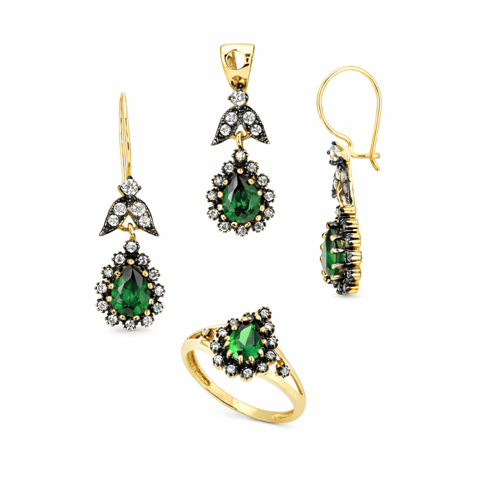 Altın Saray Damla Yeşil Üçlü Takım