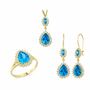 Altın Üçlü Takım Damla Mavi