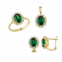 Altın Oval Yeşil Üçlü Takım