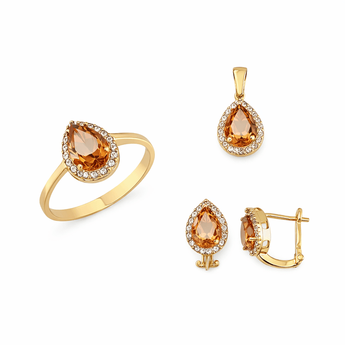 Zultanit Yüzük Küpe Kolye Takım