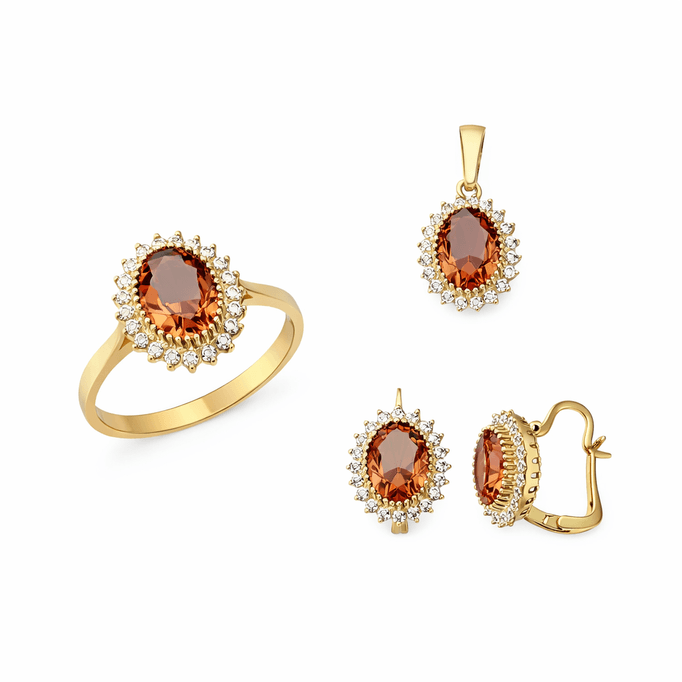 Zultanite Taşlı Altın Takım