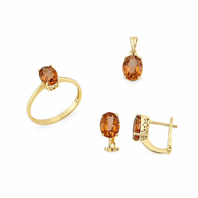 Küçük Taşlı Altın Üçlü Takım