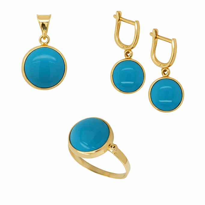 Firuze Taş Takım Yuvarlak