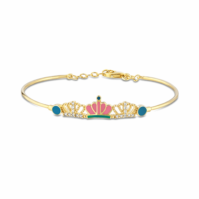 Pembe Turkuaz Taç Çocuk Bileklik
