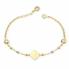 Altın Bileklik Kare Plakalı