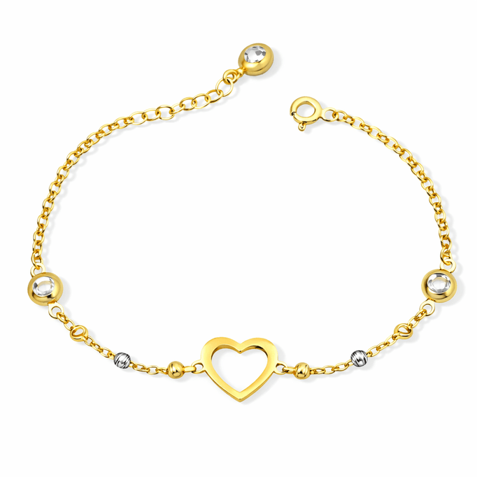 Altın Bileklik  Kalp Altın Toplu 14k