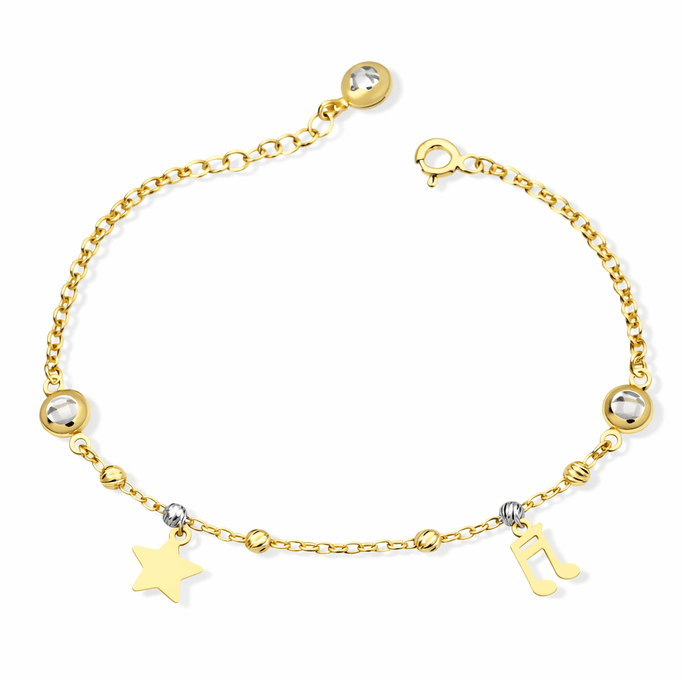 Altın Bileklik Yıldız Nota