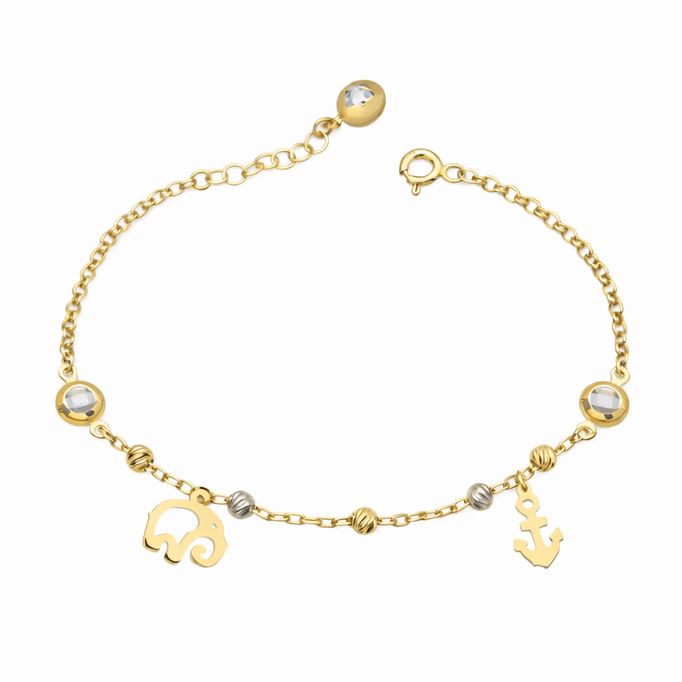 Altın Bileklik Fil Çapa