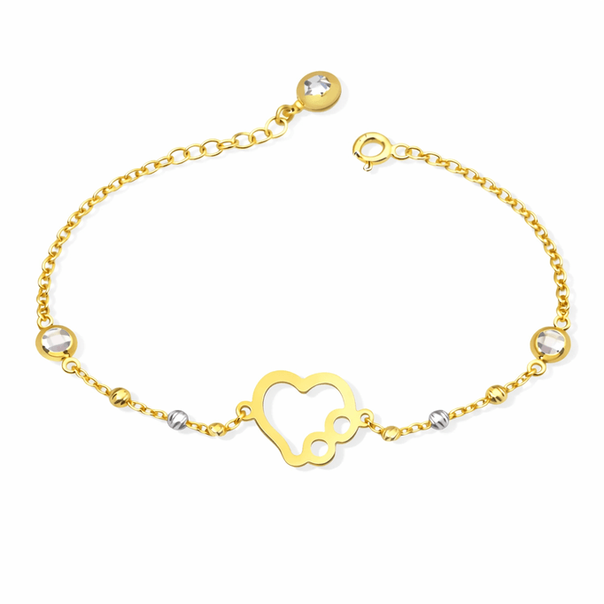 Altın Bileklik Kalp Sonsuzluk